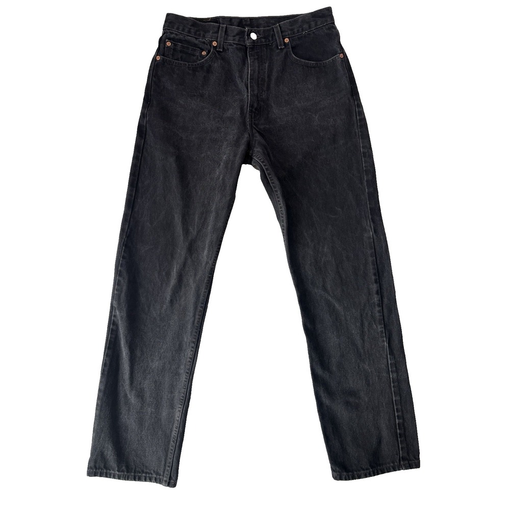 Vintage Levis 505 Jeans Mens 34x32 Black Denim Grunge Skater 90s Y2K Classic